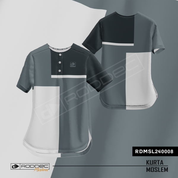 KURTA-JERSEY-RODDDEC-PRINTING-GRID-GREY