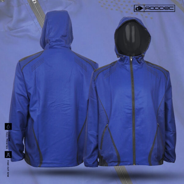 WINDBREAKER HOODIE PRINTING BLUE